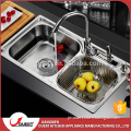 2016 Hot sale rectangular double bowl 304 square stainless steel kitchen sink